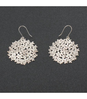 Pendientes hortensia plata