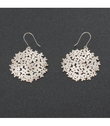 Pendientes hortensia plata
