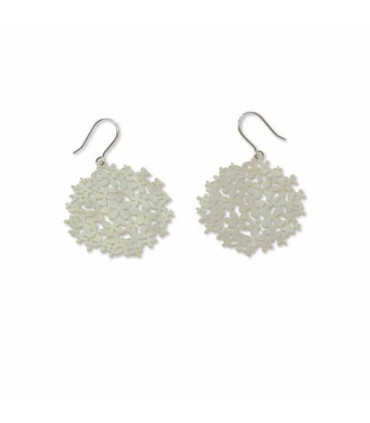 Pendientes hortensia plata