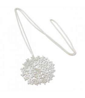 Colgante largo hortensia plata