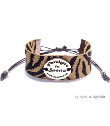 Pulsera "Persigue tu Sueño" jacquard cebra