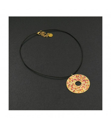 Colgante piedras rojas oro