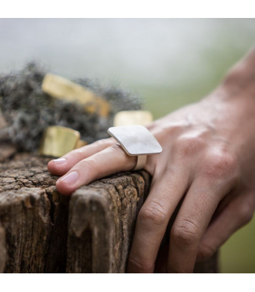 Anillo Zen Cuadrado en plata