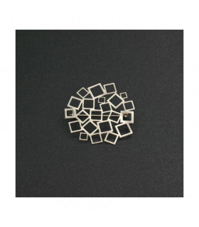 Broche Cuadrado Cuadrado Plata