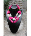Collar corto doble resina Pink